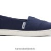 niños lienzo de alpargata Toms LF64T8543 zapatos Armada